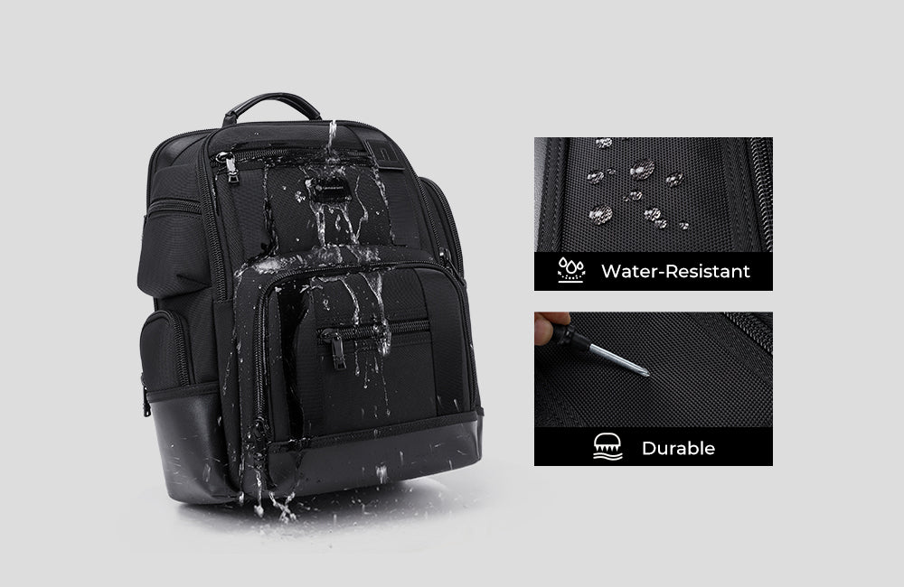 Cinomadist Travel Backpack Pro 39L made with durable water-resistant polyester fabric for reliable protection.
