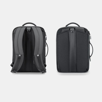 Travel Expandable Backpack Pro showing stowable shoulder straps to convert into a minimalist briefcase mode.