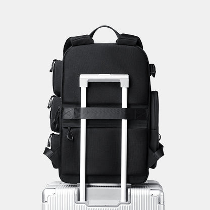 Black backpack with wheels on a white background#color_black