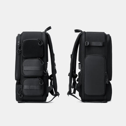 Cinomadist gym backpack both side profiles showing molle pockets and side compartment