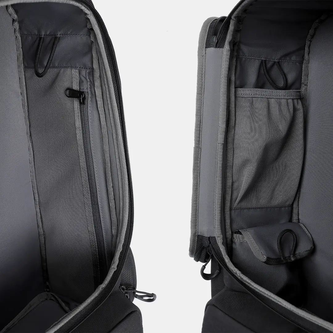 Cinomadist gym backpack interior mesh and zip organization pockets detail