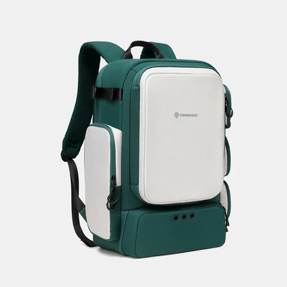Green and white Cinomadist Gym & Training Backpack Pro 29L front three-quarter view