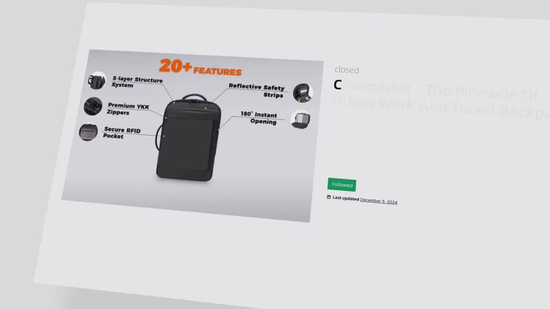 A video introducing all the key features and selling points of the TechPouch, including modular design, 180° opening, large capacity, waterproofing, and multi-scenario use.